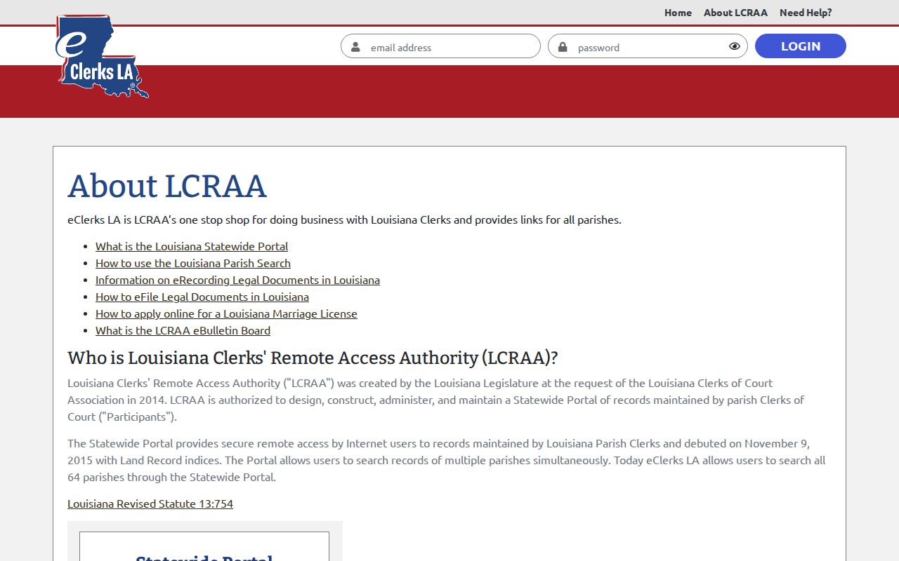East Feliciana Parish court records eClerks LA and LCRAA information