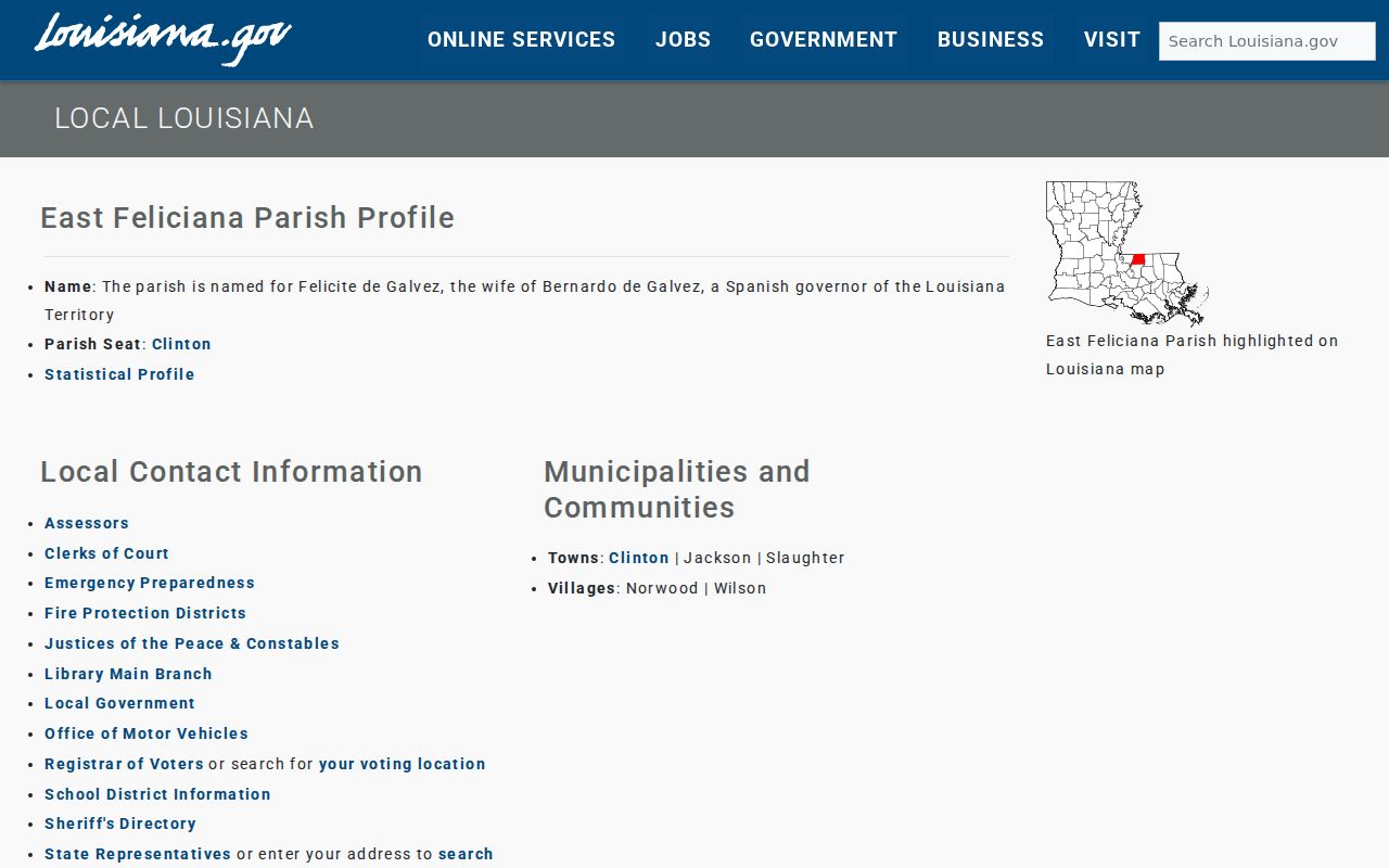 East Feliciana Parish court docket incorporated places overview