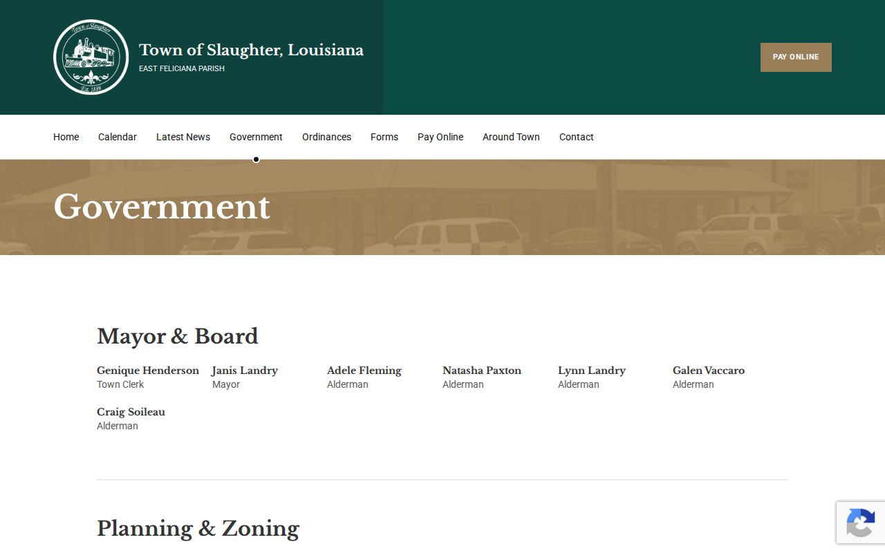 Slaughter court docket town government and ordinance information